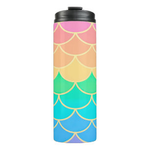 Rainbow Pastel Mermaid Thermosbecher