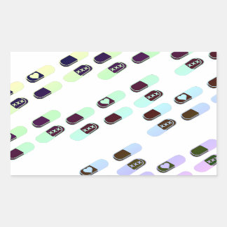 Rainbow Pastel Pills Pattern Rechteckiger Aufkleber