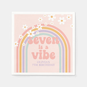 Rainbow Pastel Seven ist ein Vibe 7. Geburtstag Serviette