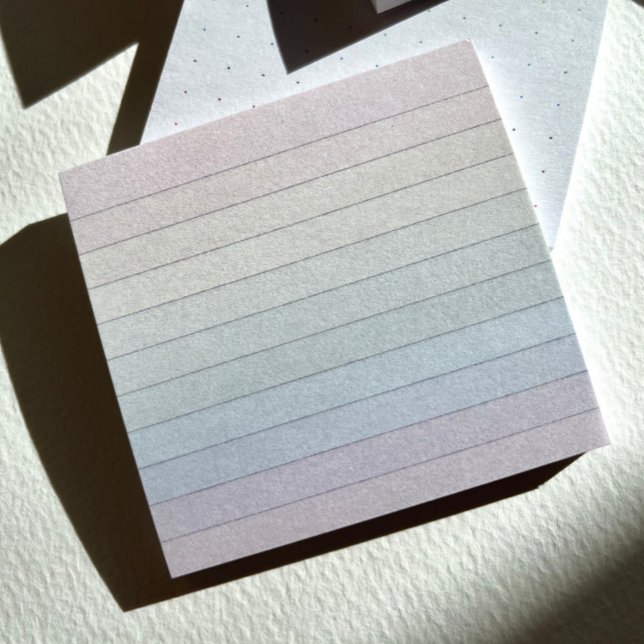 Rainbow Pastel Stricknotizen Post-it Klebezettel (RainbowRule with soft stripes and grey lines.)