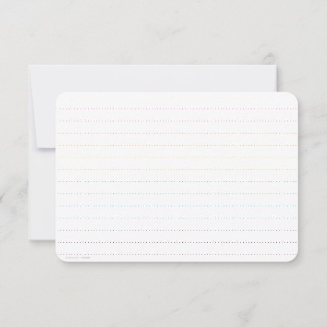 Rainbow Pastel Strip Flat Card mit Dot Rule Dankeskarte (Rückseite)