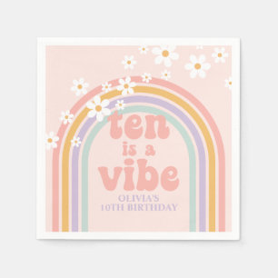 Rainbow Pastel Ten is a Vibe 10. Geburtstag Serviette