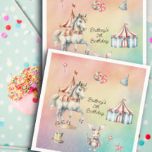 Rainbow Pastel w Animals 5. Geburtstagsparty