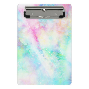 Rainbow Pastel Watercolor Gefärbte Krawatte Abstra Mini Klemmbrett