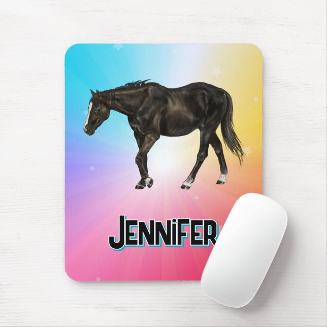 Rainbow Pastel Whimsical Reitrian Mousepad (Mit Mouse)