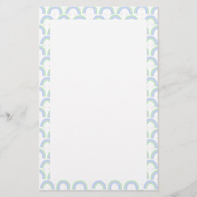 Rainbow Pastel White Briefpapier (Vorderseite)