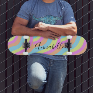 Rainbow Pastell Niedlich Retro Skateboard