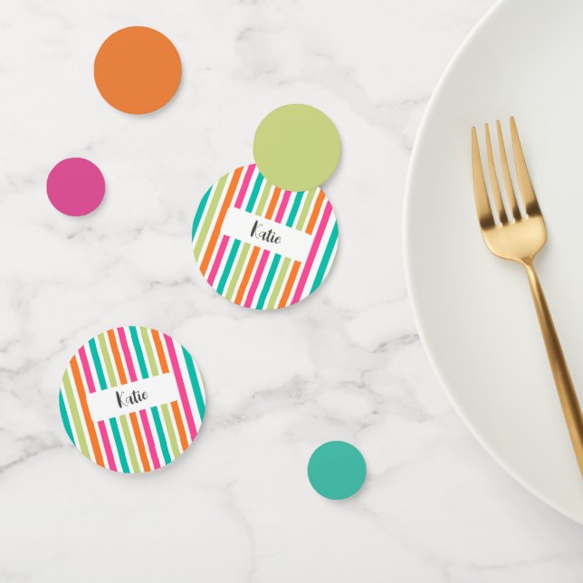 Rainbow Pastellfarben Retro vertikale Streifen Konfetti (Gruppe)