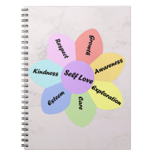Rainbow pastellfarbenes Self-Liebe Notebook Notizblock