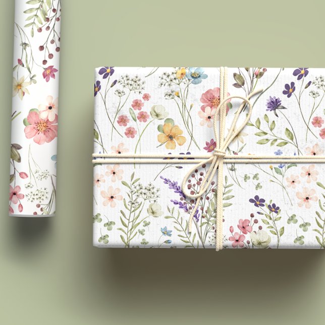 Rainbow Pastors Wasserfarbe Wildblume Wiese Geschenkpapier Set (Von Creator hochgeladen)