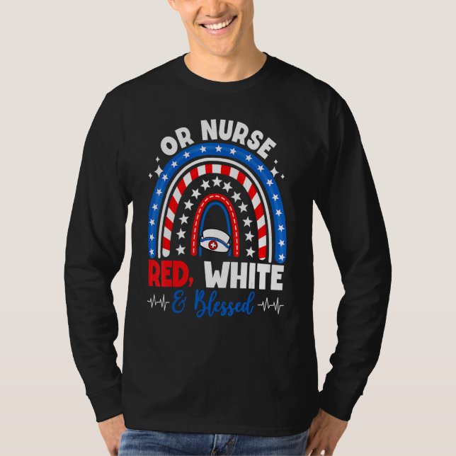 Rainbow Patriotic oder Nurve Red White Gesegnet 4. T-Shirt (Vorderseite)
