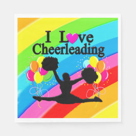RAINBOW PATTER I LIEBE CHEERLEADER PAPIER NAPKINS SERVIETTE