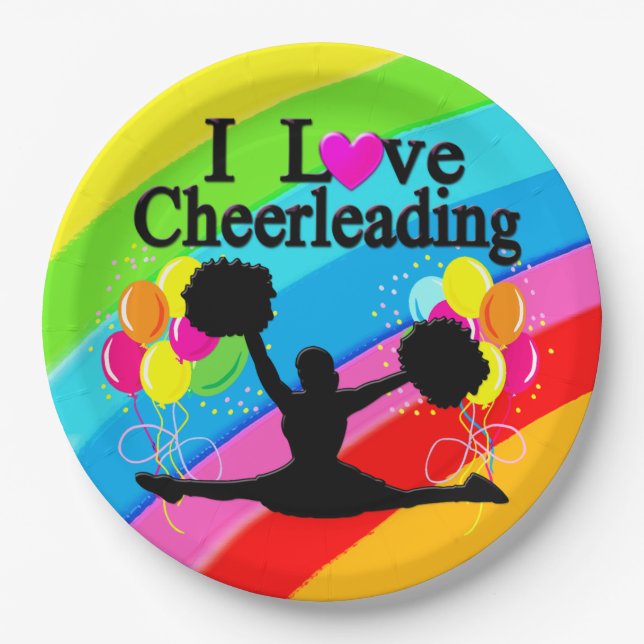 RAINBOW PATTER I LIEBE CHEERLEADING PAPIERTELLER (Vorderseite)