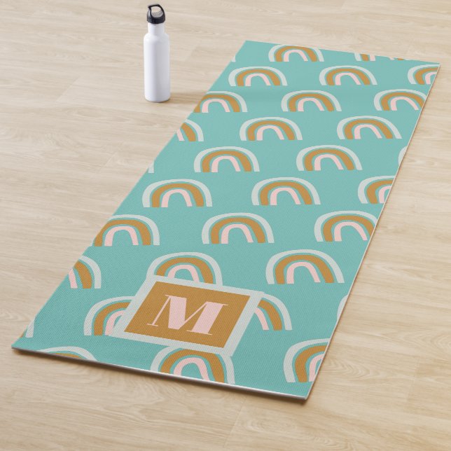 Rainbow Pattern Monogram Yogamatte (Beispiel)