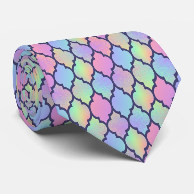 Rainbow Pattern Quartrefoil Krawatte (Gerollt)