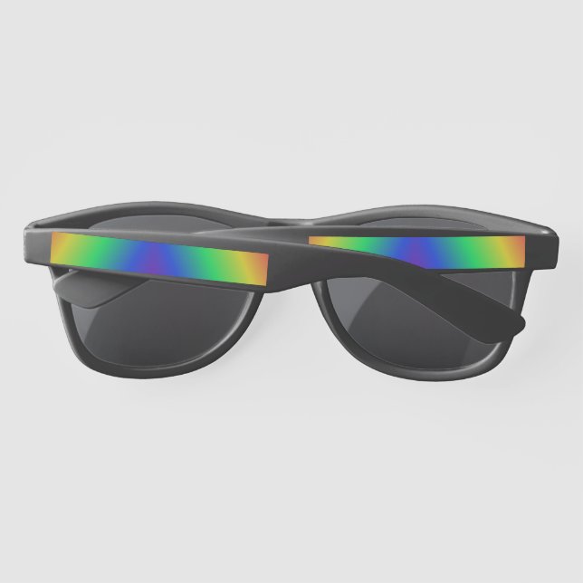 Rainbow Pattern Schwarze Sonnenbrille (Rückseite)
