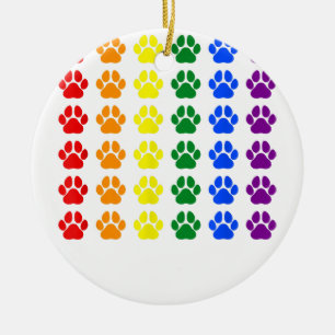 Rainbow Paw Print Dog Paw LGBT Pride LGBT-Unterstü Keramik Ornament