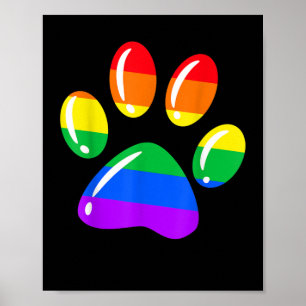 Rainbow Paw Print Dog Paw LGBT Pride LGBT-Unterstü Poster
