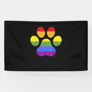 Rainbow Paw Print Dog Paw LGBT Prix Support Hund Banner