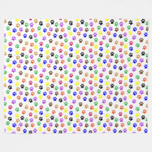Rainbow Paw Prints Muster Fleece Blanket