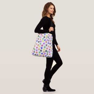 Rainbow Paw Prints PatternTote Bag Tragetaschen Mit Langen Trägern
