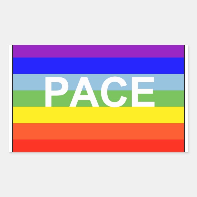 Rainbow Peace Flag Rechteckiger Aufkleber (Vorderseite)