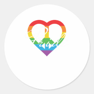 Rainbow Peace Heart Pride LGBT Runder Aufkleber