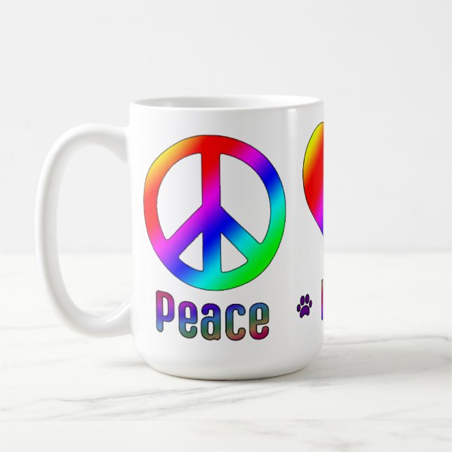 Rainbow Peace Liebe BBG Tasse (Links)