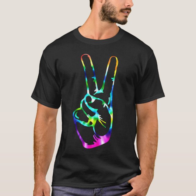 Rainbow Peace Liebe Gefärbte Krawatte Pattern Tuch T-Shirt (Vorderseite)