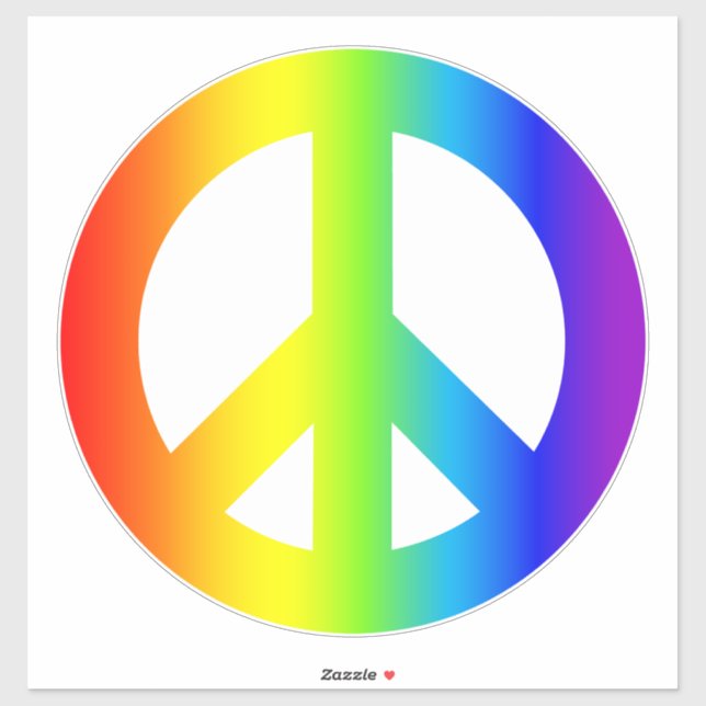 Rainbow Peace Sign Aufkleber (Blatt)