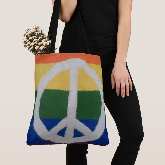 Rainbow Peace Sign Bag (Von Nahem)