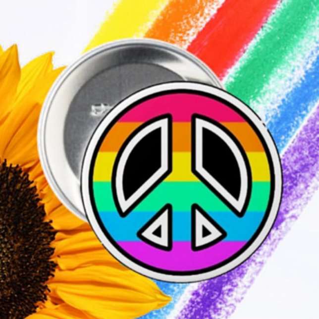 Rainbow Peace Sign Button (Von Creator hochgeladen)
