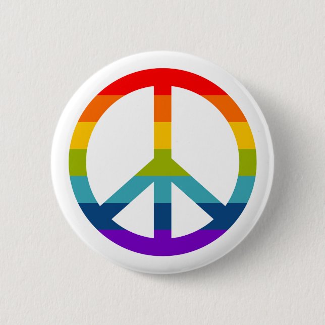Rainbow Peace Sign Button (Vorderseite)
