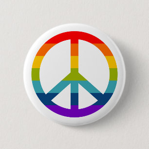 Rainbow Peace Sign Button