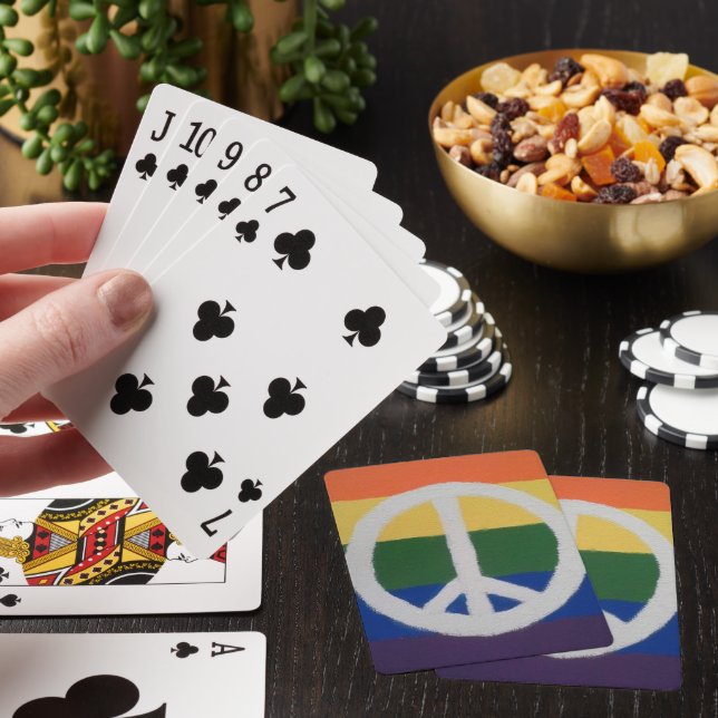 Rainbow Peace Sign Cards Spielkarten (In Situ)