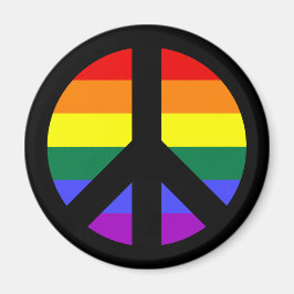Rainbow Peace Sign Design Magnet