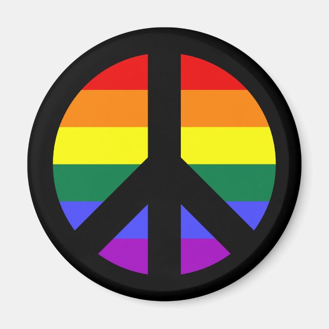 Rainbow Peace Sign Design Magnet (Vorne)