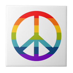Rainbow Peace Sign Fliese