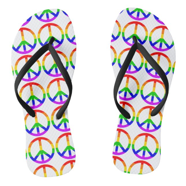 Rainbow Peace Sign Flip Flops (Fußbett)
