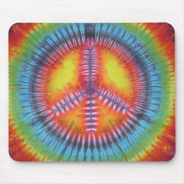 Rainbow Peace Sign Gefärbte Krawatte Mouse Pad Mousepad (Vorne)