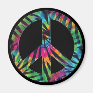 Rainbow Peace Sign Hippie Magnet