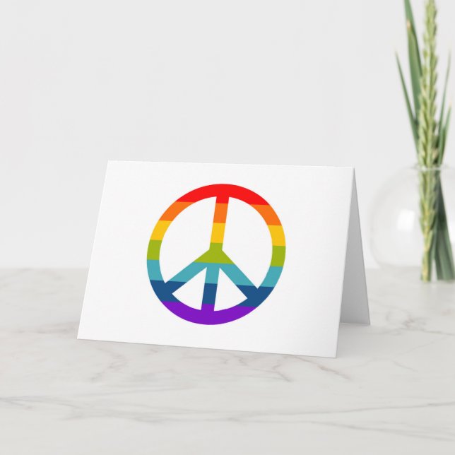 Rainbow Peace Sign Karte (Vorderseite)