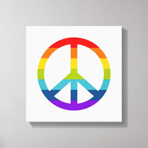 Rainbow Peace Sign Leinwanddruck