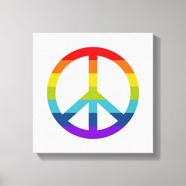 Rainbow Peace Sign Leinwanddruck (Vorderseite)