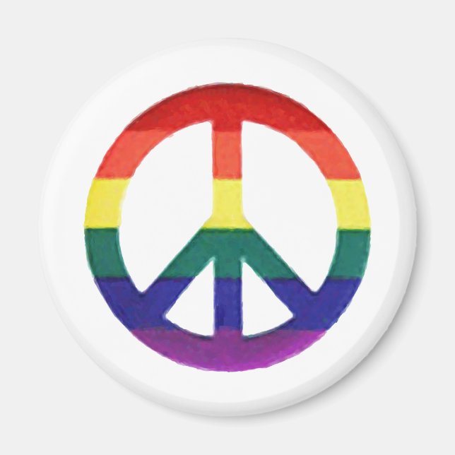Rainbow Peace-Sign Magnet (Vorne)