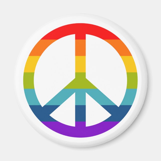 Rainbow Peace Sign Magnet (Vorne)