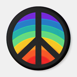 Rainbow Peace Sign Magnet