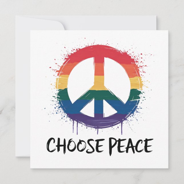Rainbow Peace Sign mit "Choose Peace" Text (Vorderseite)