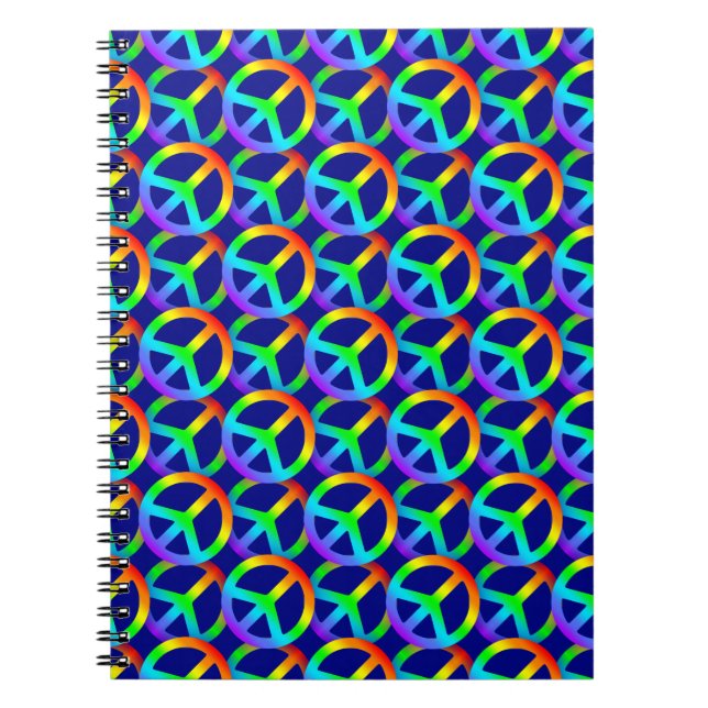 Rainbow Peace Sign Pattern Notizblock (Vorderseite)