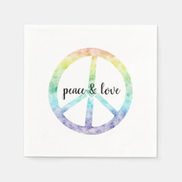 Rainbow Peace Sign personalisiert Serviette